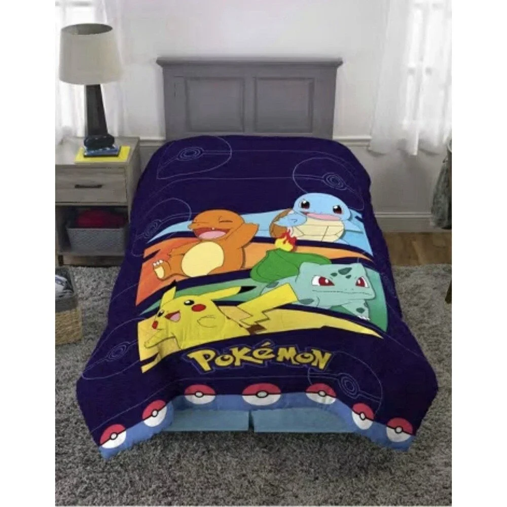 Twin Pokemon Groove Reversible Kids' Comforter Pikachu